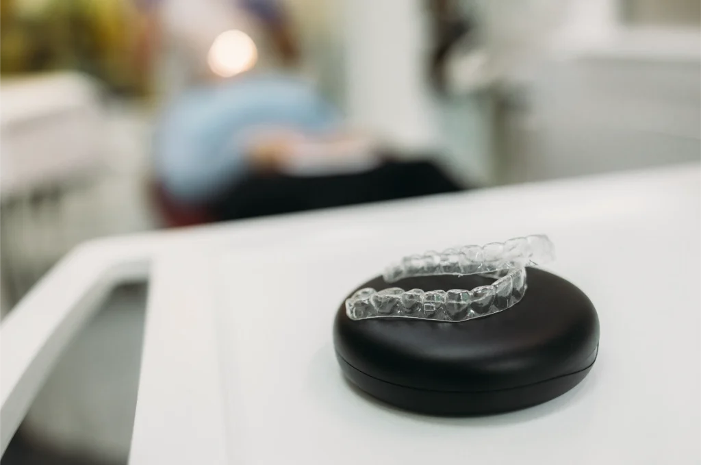 Clear aligners in their case